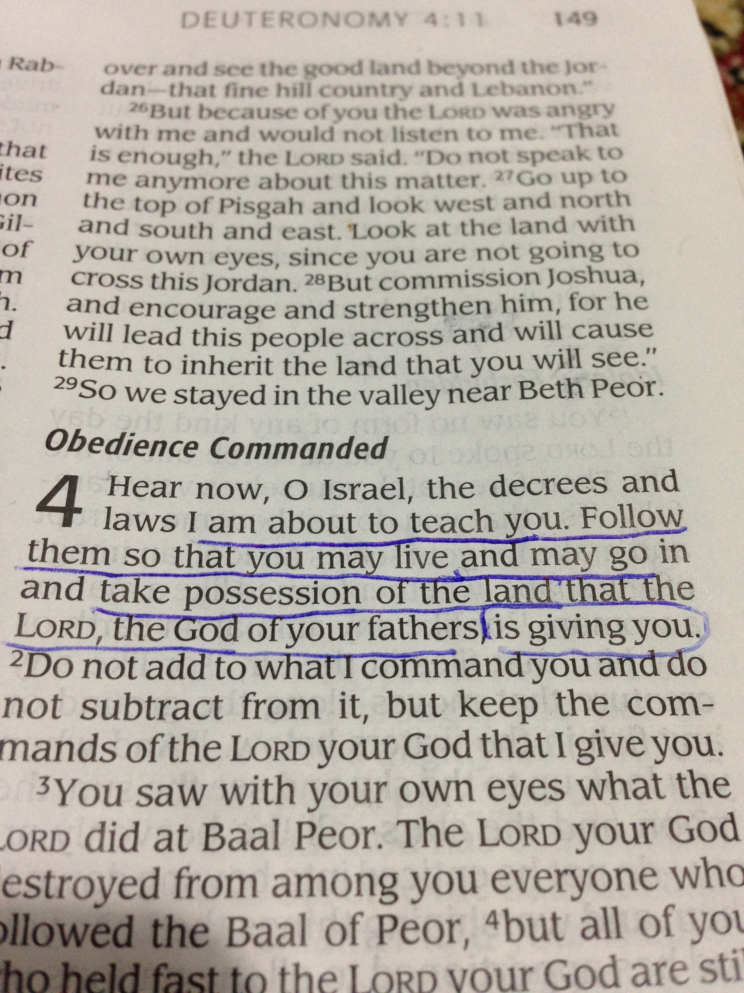 Obey and take the land.