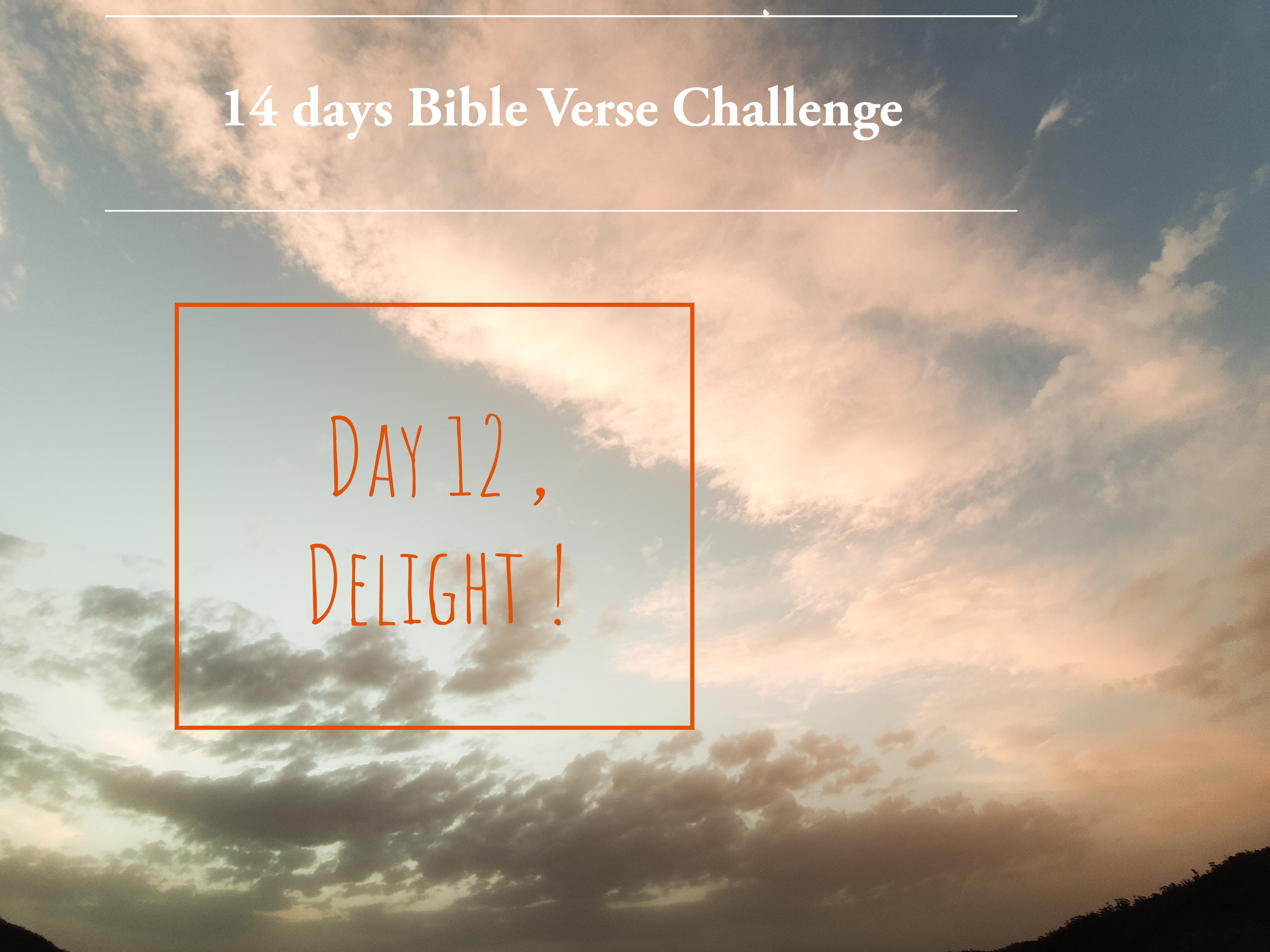 14 days Bible Verse Challenge/ Day 12 , Delight