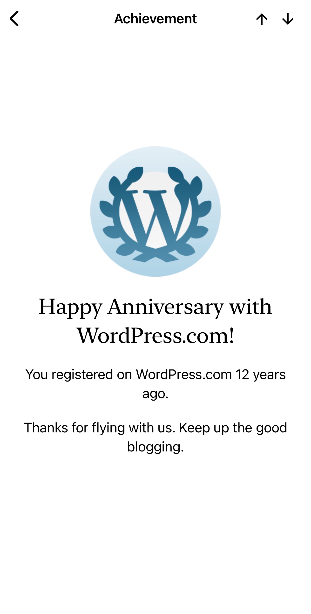 Celebrating 🥳 12 years with WordPress