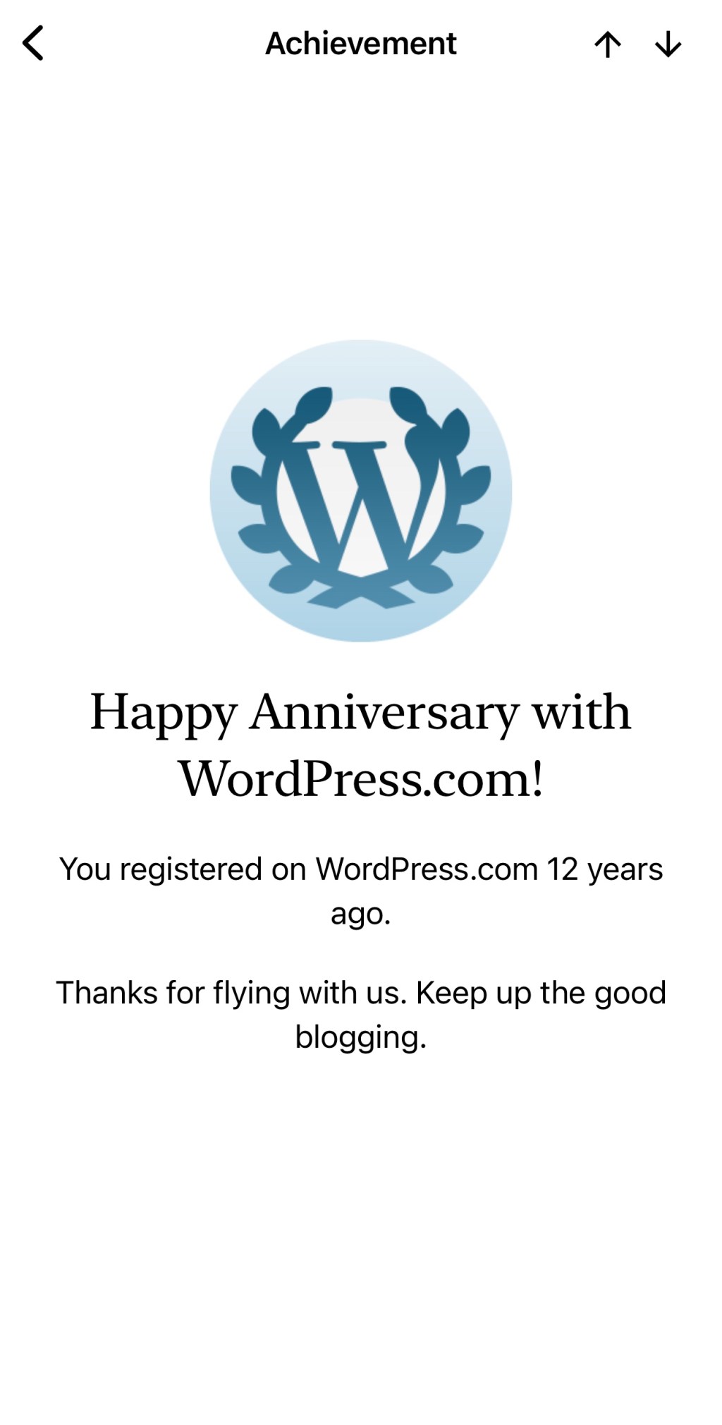 Celebrating 🥳 12 years with WordPress